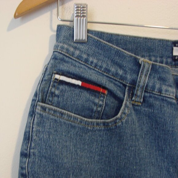 Vintage 90s Tommy Hilfiger Tommy Jeans High Waist Straight Relaxed Fit 7 or 29 - Picture 6 of 13
